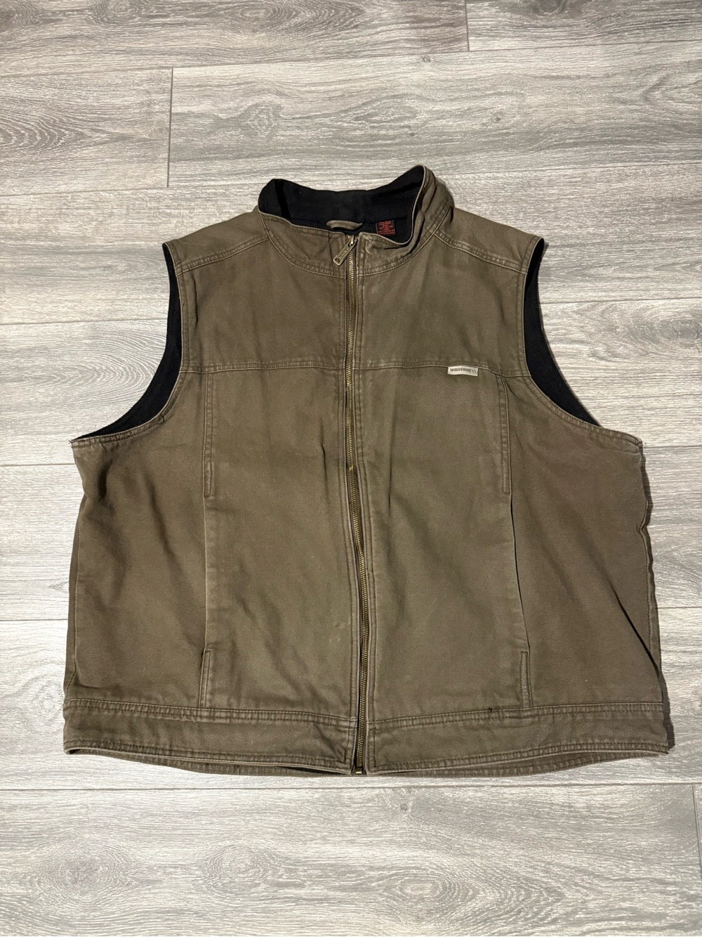 Wolverine Olive Brown Work Zip-Front Vest